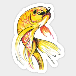 Fish with moustache Sticker